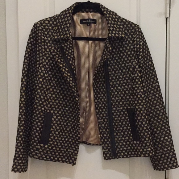 Nanette Lepore Jackets & Blazers - Nanette Lepore Leather Trim Eyelet Zipper Jacket